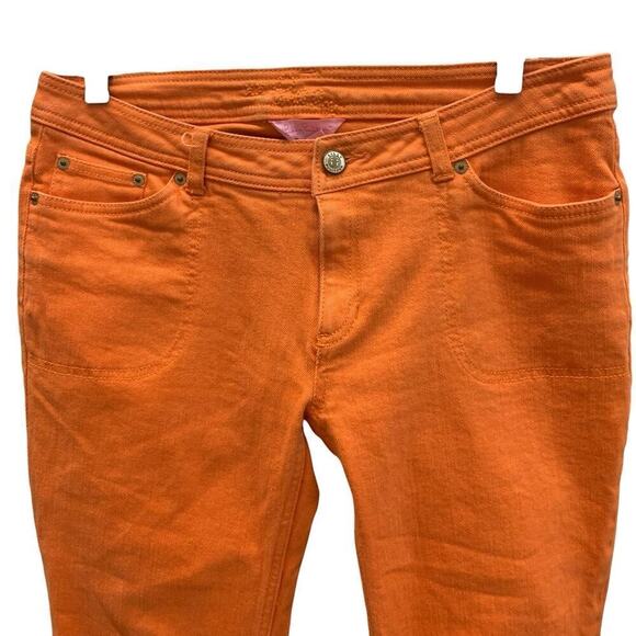 Lilly‎ Pulitzer Orange Jeans SZ 4 Skinny Mini Jeans - Picture 3 of 7